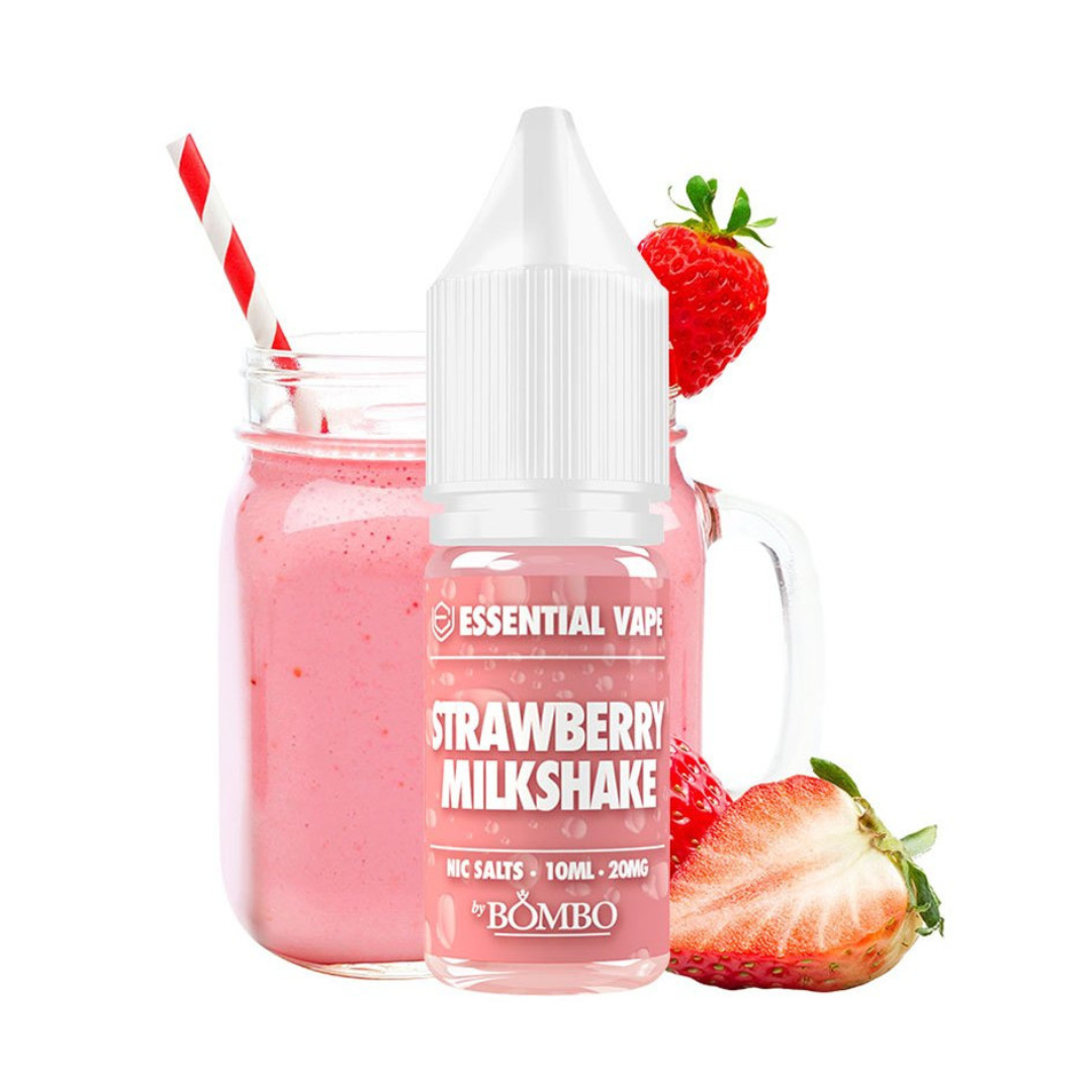 Strawberry Milkshake 10ml - Essential Vape Nic Salts by Bombo - Your Vape